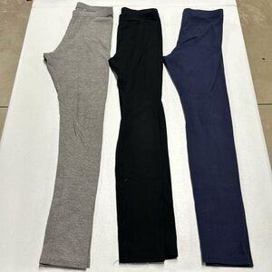 3X Lot of Girl’s leggings Pants approx size L/XL (14/16) - Black, Navy, Gray